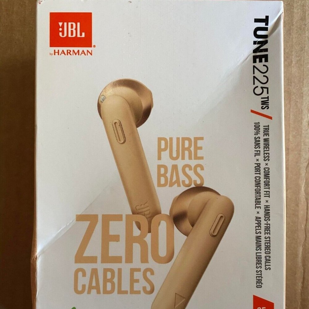 JBL TUNE 225TWS True Wireless Earbud Headphones, Gold
